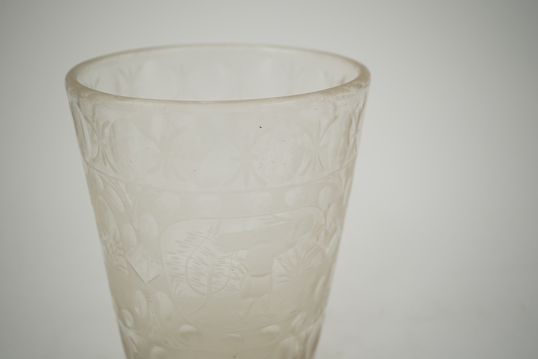 A massive Bohemian 'Four Seasons' beaker, c.1700